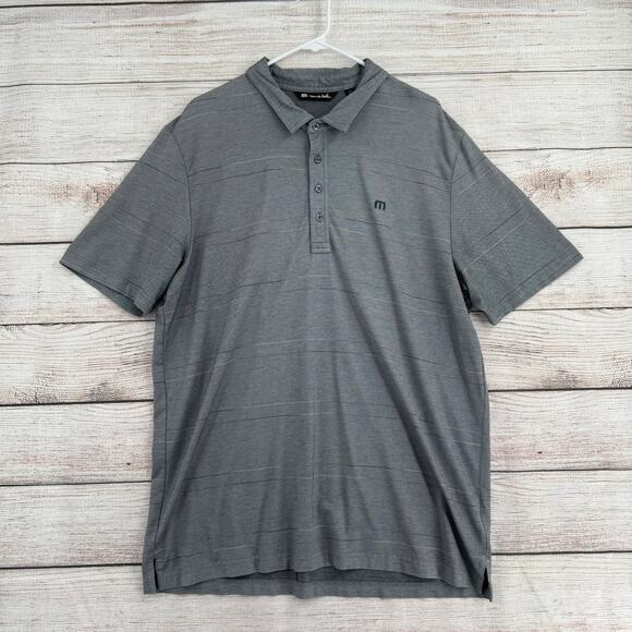 Travis Mathew Other - Travis Mathew Golf Pinstripe Polo Shirt Mens‎ XL Gray  Stretch